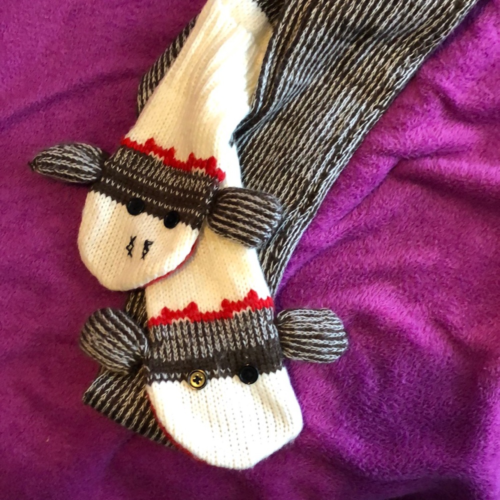 Sock monkey scarf